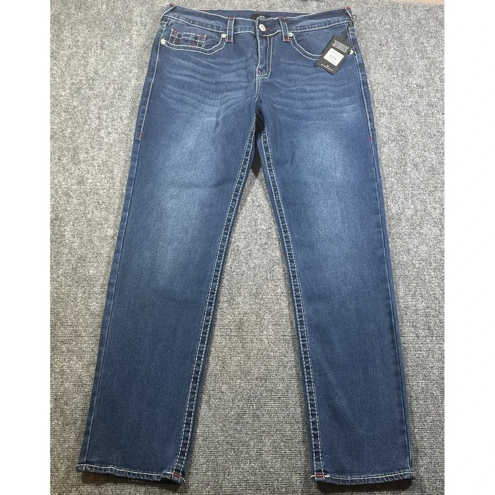 True Religion Geno Relaxed Slim Big T Flap Men's Jeans Black  Size 36X32 NWT